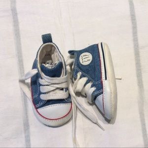 Baby Gap Blue Denim Sneaker Crib Shoes Boys 1